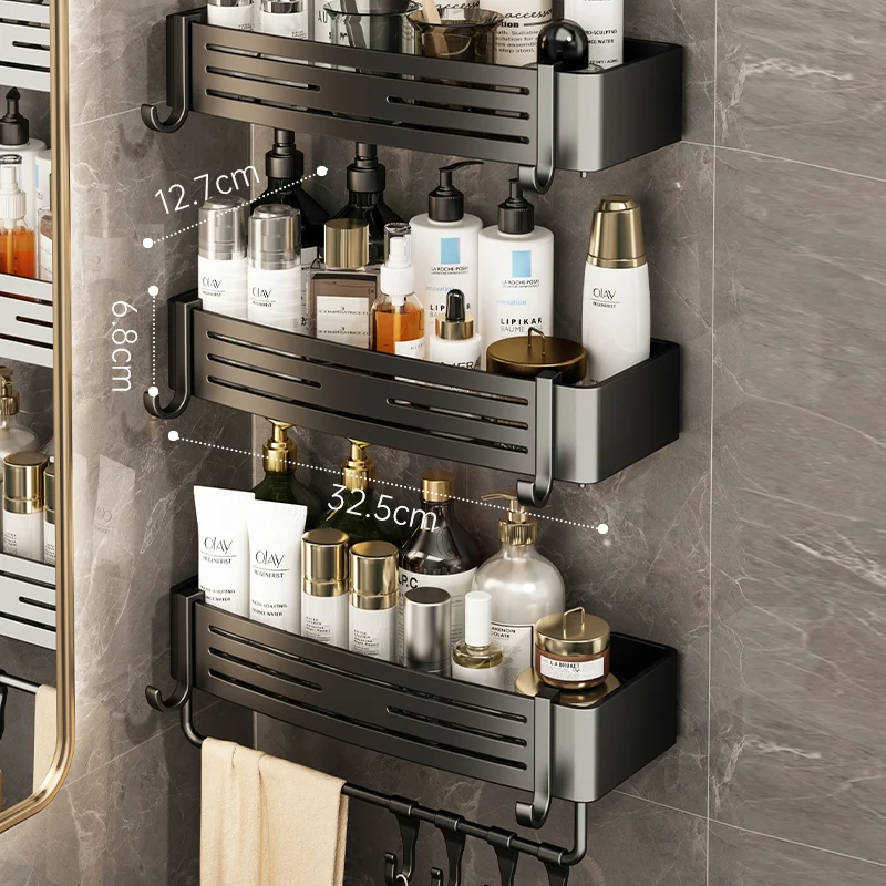 Тройная Полка Для Ванной Комнаты Ermo Настенная Компактная Хранения Унитаза