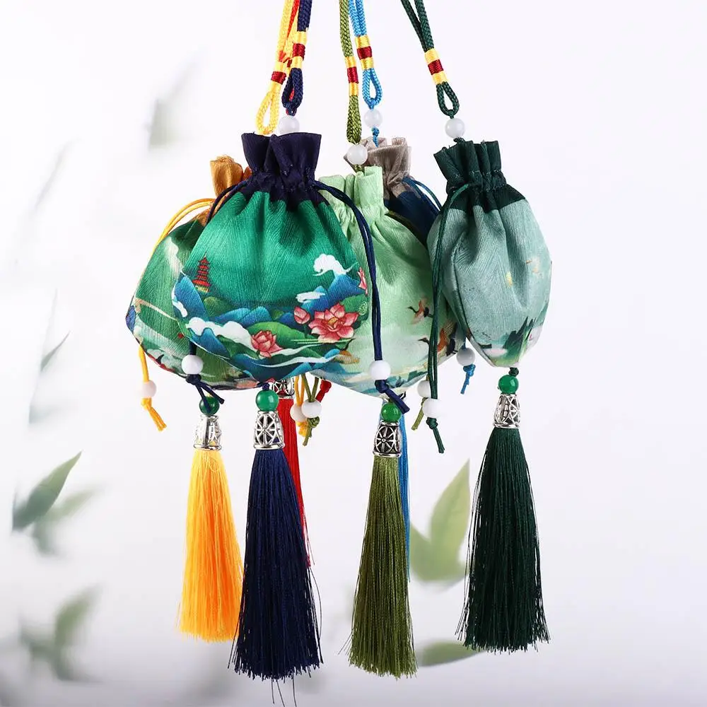 

Flower Gift Pouch Necklaces Case Drawstring Cloth Chinese Style Storage Bag Women Jewelry Bag Purse Pouch Empty Sachet