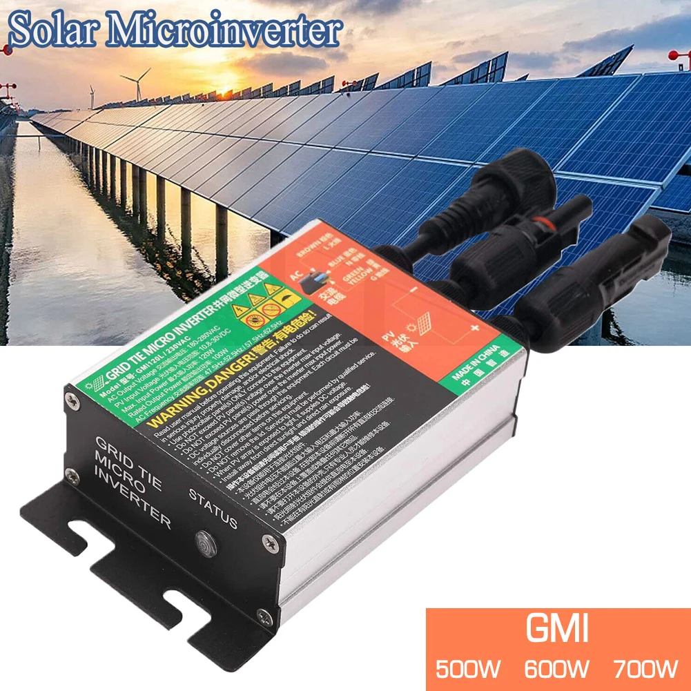 

500/600/700W Solar Microinverter Pure Sine MPPT Grid Tie DC18-50V Wave Inverter Temperature Protection, Current Protection