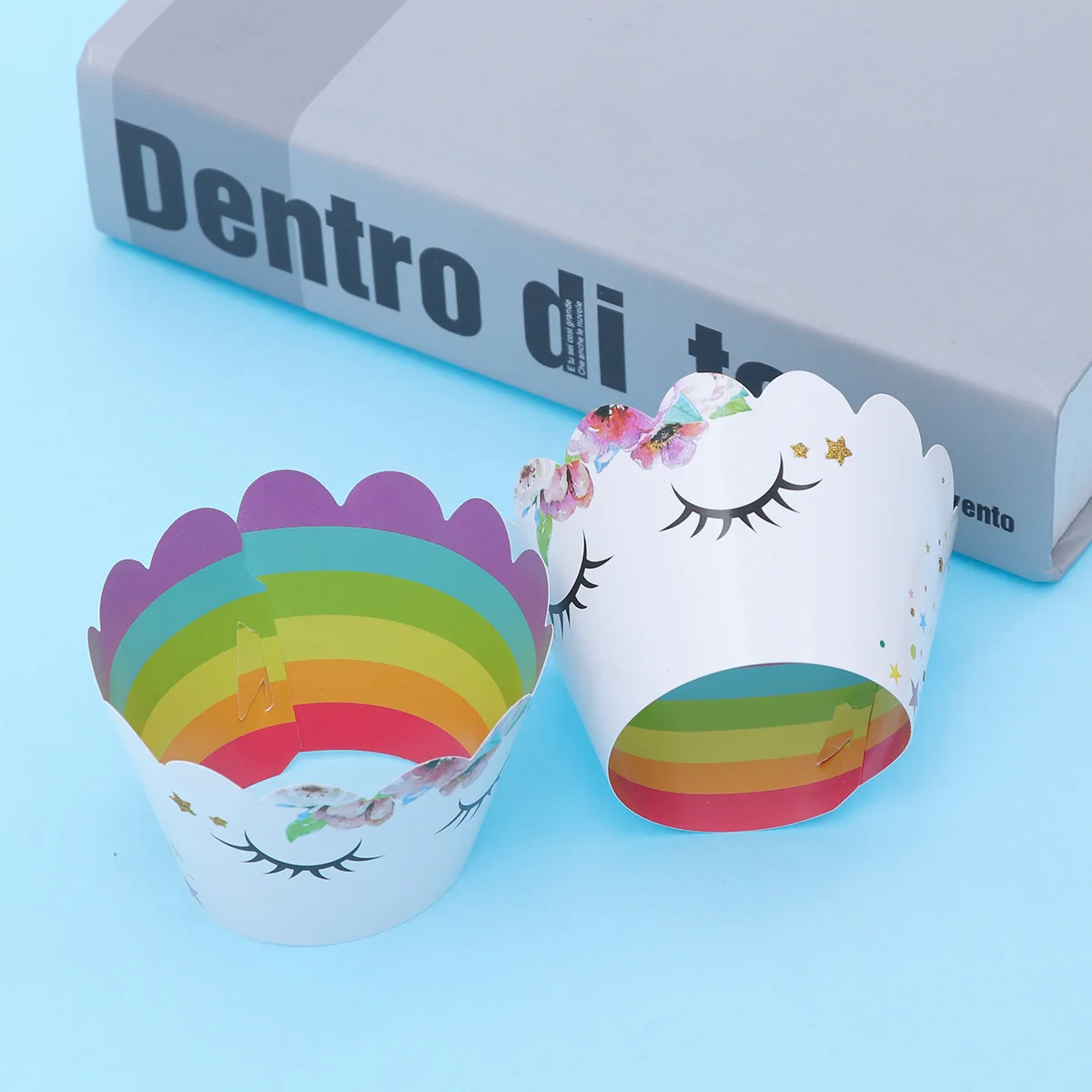 

Cupcake Wrappers Decorations Rainbow Cups Party Topper Liners Holders Dessert Candy Muffin Animalpicks Cake Supplies