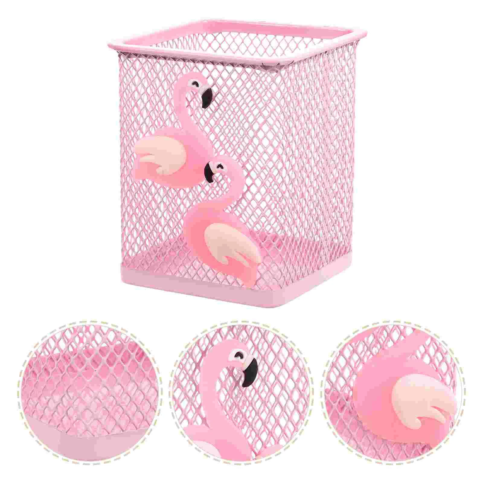 

Storage Bin Pen Holder Desk Organizer Cups Mesh Makeup Brush Pot Metal Pencils