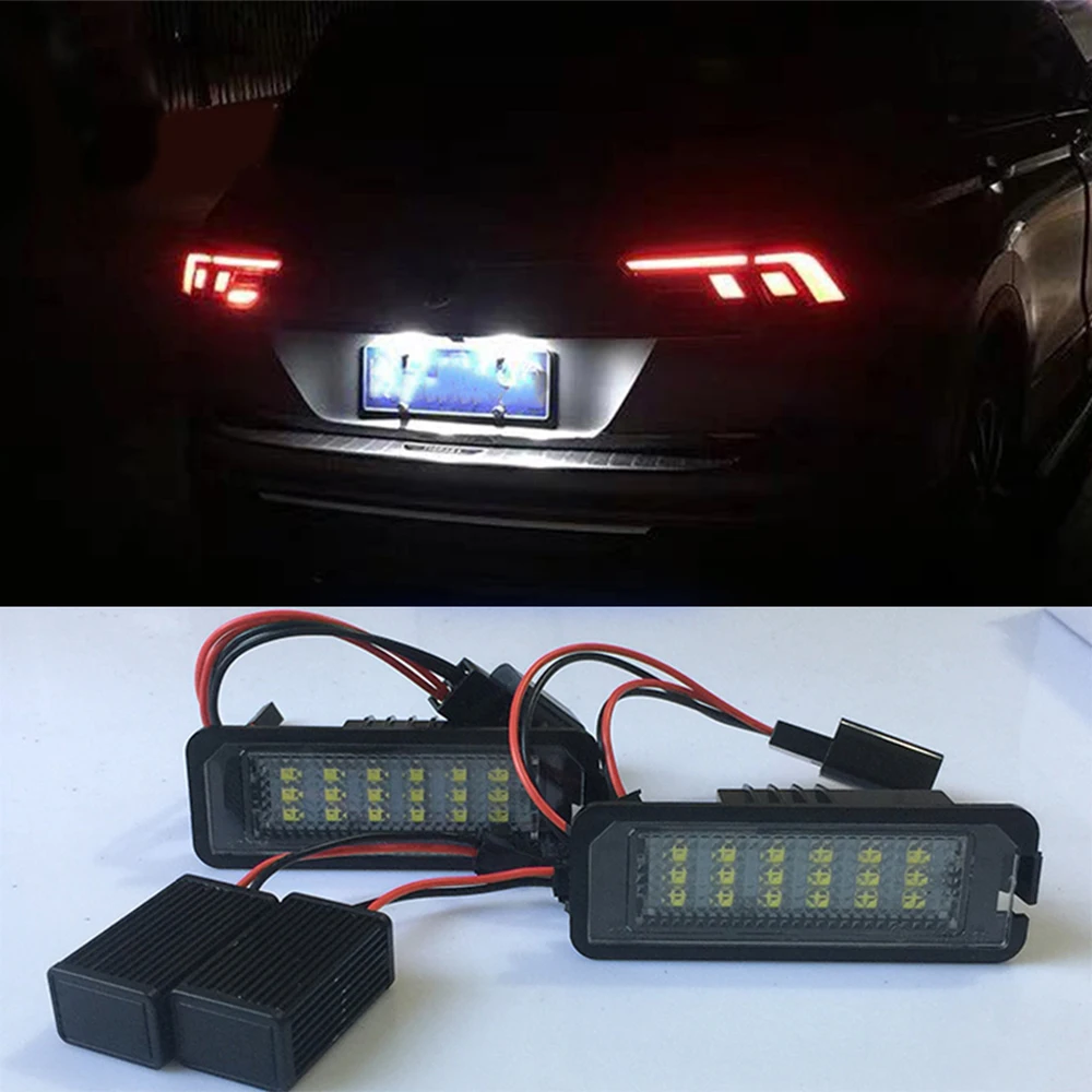 

2Pcs Canbus Car LED Number License Plate Light For VW GOLF 4 5 6 7 POLO 6R 9N PASSAT B6 3C Limousine Passat CC Scirocco Lupo