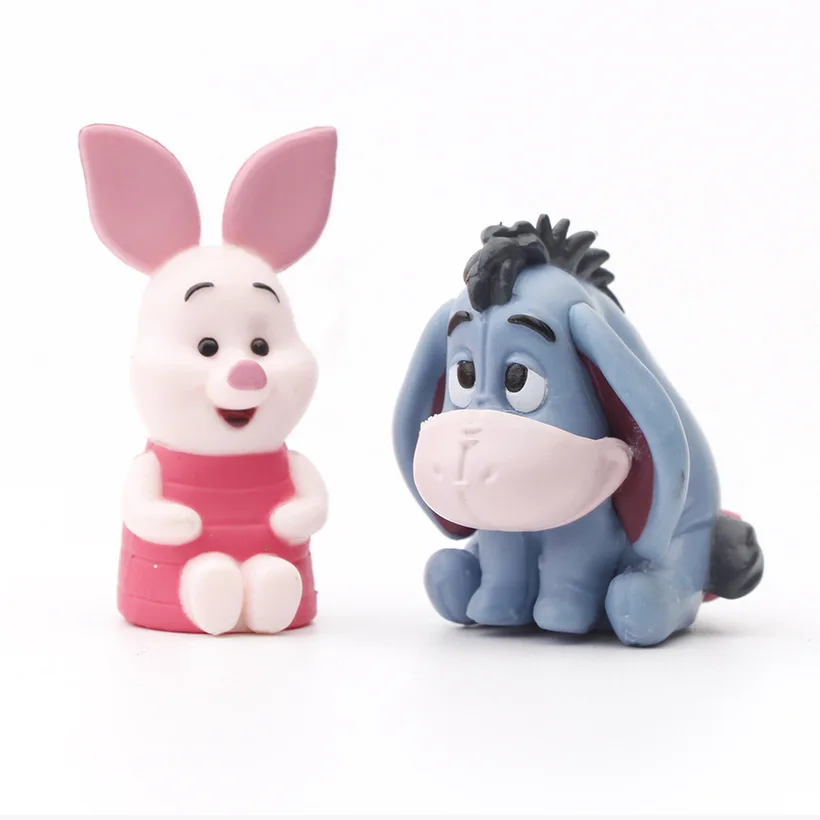 Disney Cartoon Pooh Bear Figure Gashapon Sitting 10pcs Doll Pendant Figurine Cute Collectible Model Toy Children Gift