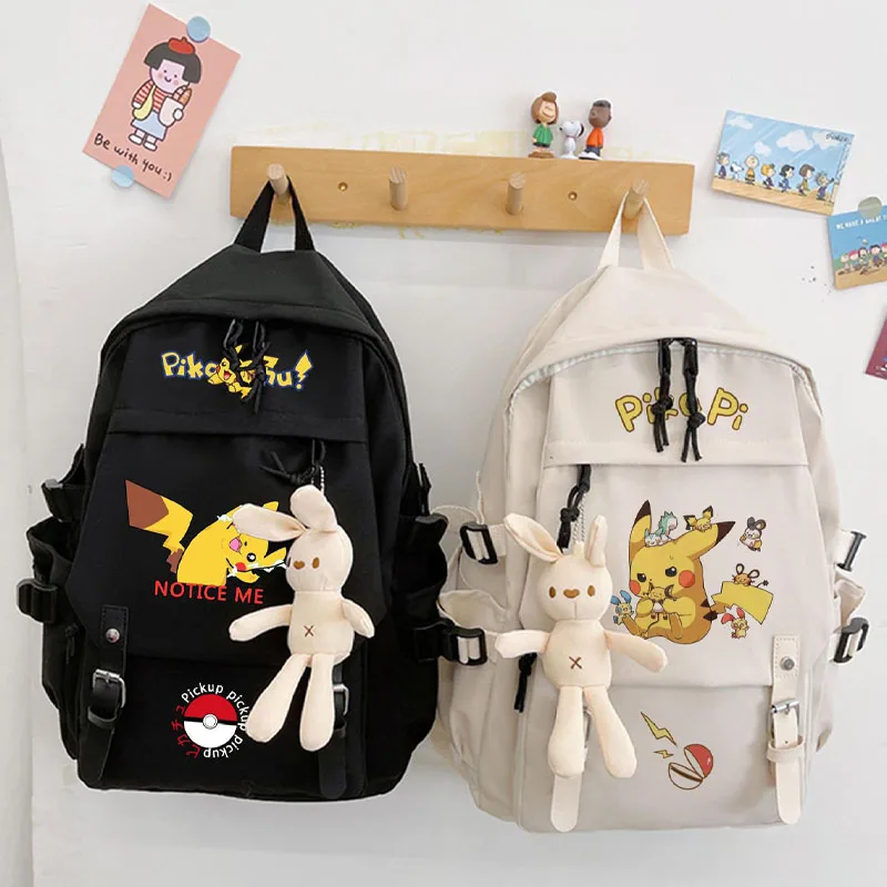 

Kawaii Pokemon Pikachu Backpack Anime Large-Capacity Waterproof Lightweight Lightening Backpack for Male and Female Students