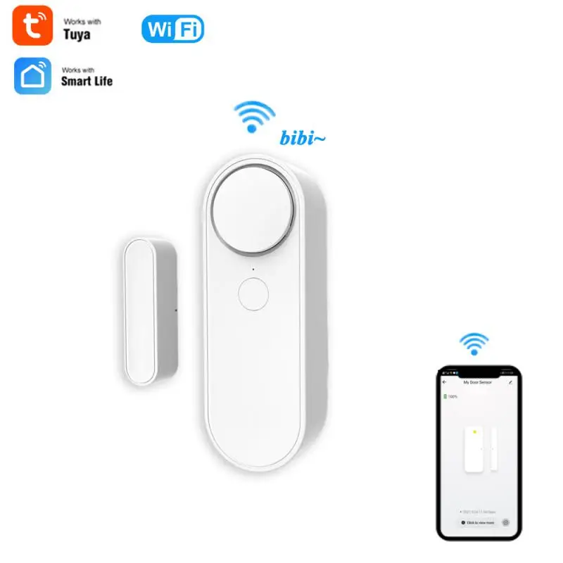 

Tuya Smart Adjustable Alarm Volume WiFi Door Window Sensor Door Magnetic Detector Intrusion Sound Alarm Smart Life APP Alexa