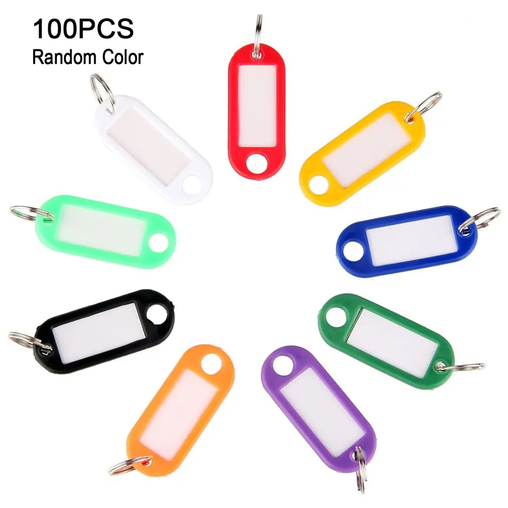 

100pcs Plastic Mark Luggage Tag Plastic Luggage Tag Hotel Number Classification Tag Keychain Color Random