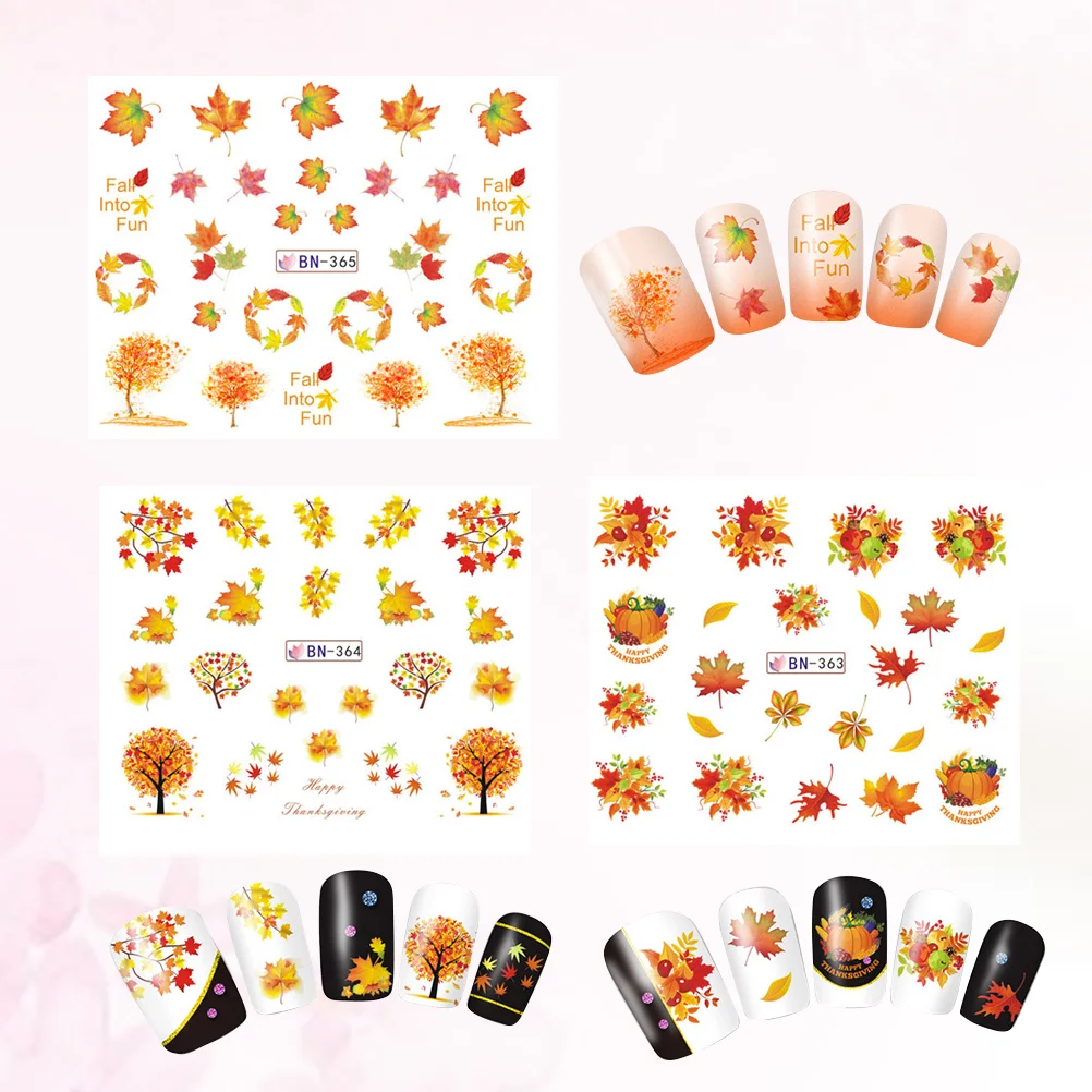 

15pcs/Package Decor Maple Leaf Nail Sticker Nail Decor Manicure Sticker for Girl