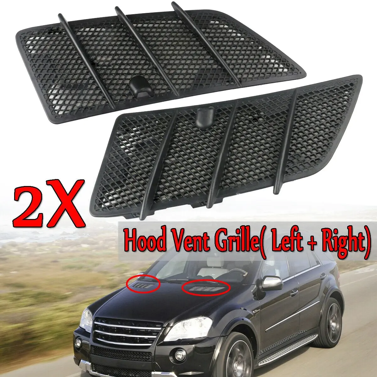 Фото Верхняя крышка решетки капота автомобиля для W164 ML 320 350 450 550 63AMG 2008-2011 1648804405 правая №3