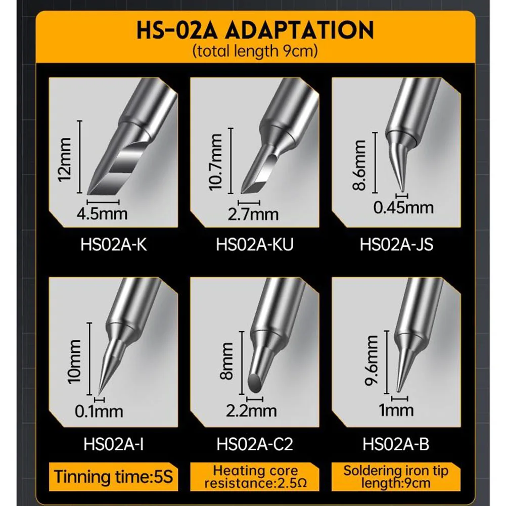 Портативная паяльная станция HS02A 100 Вт с адаптивной мощностью и