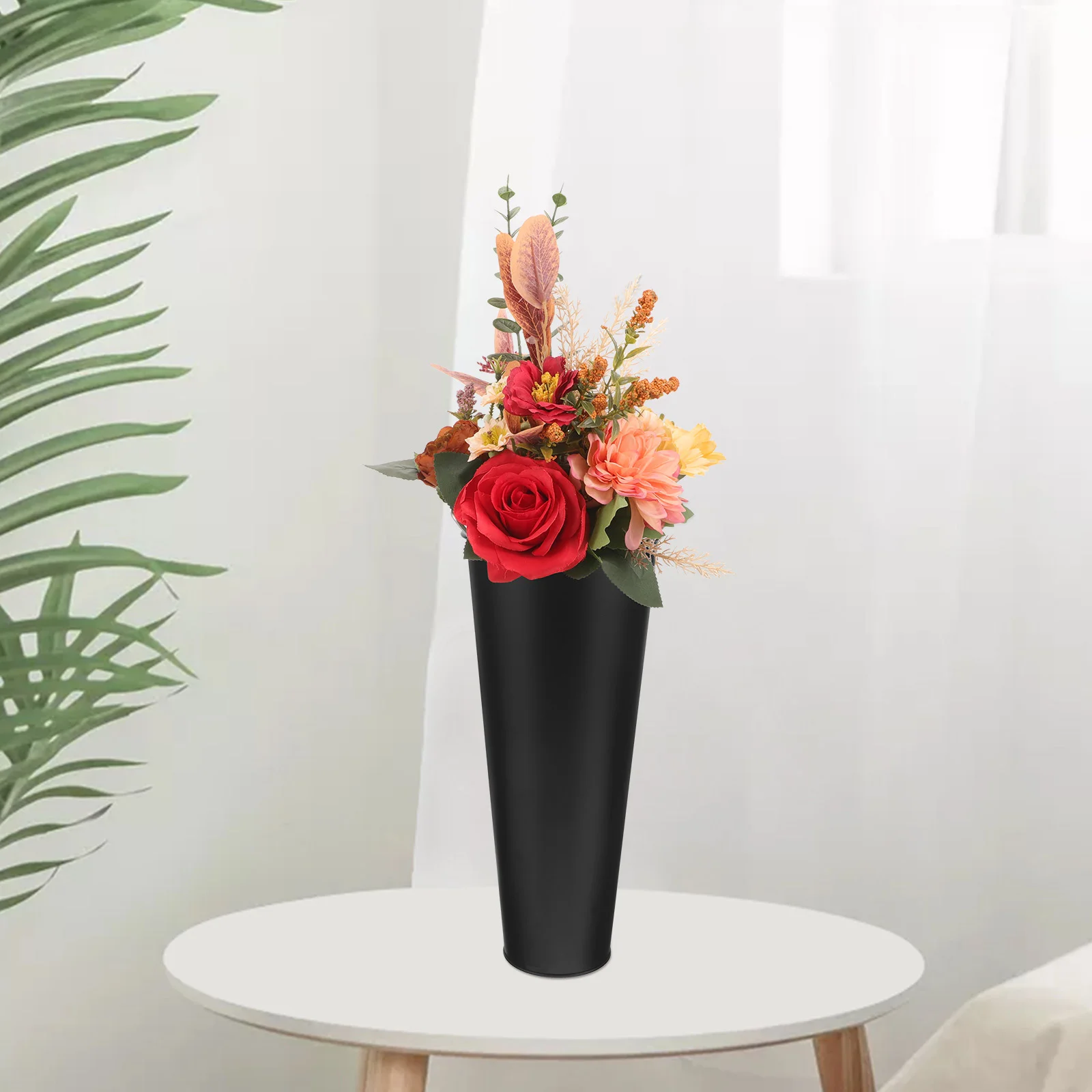 

Tin Flower Bucket Multipurpose Small Flowerpot Succulents Umbrella Simple Container Iron Retro Office