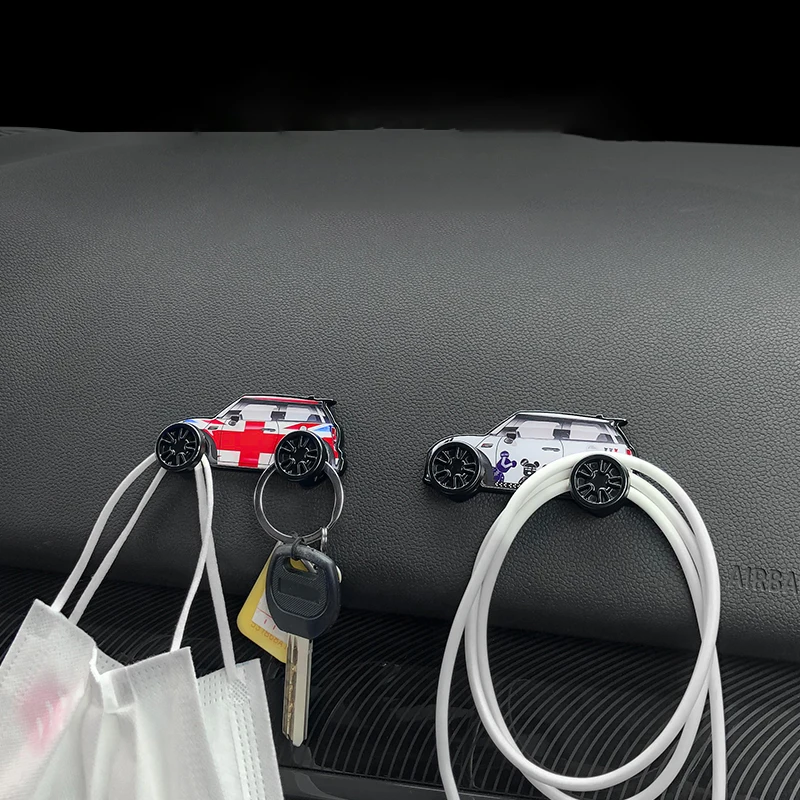 

For Mini Cooper Car Interior Sticker Fastener Cable Key Alloy Hook Up Holder Storage Clip F56 F60 R56 R60 Auto Accessories
