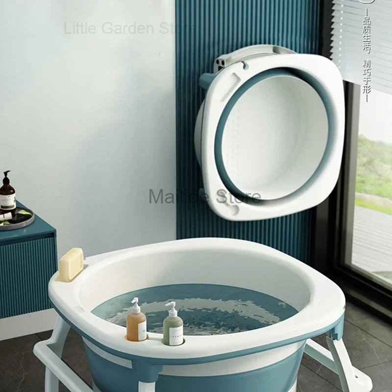 Бытовая портативная ванна для взрослых складная Высокая ванночка