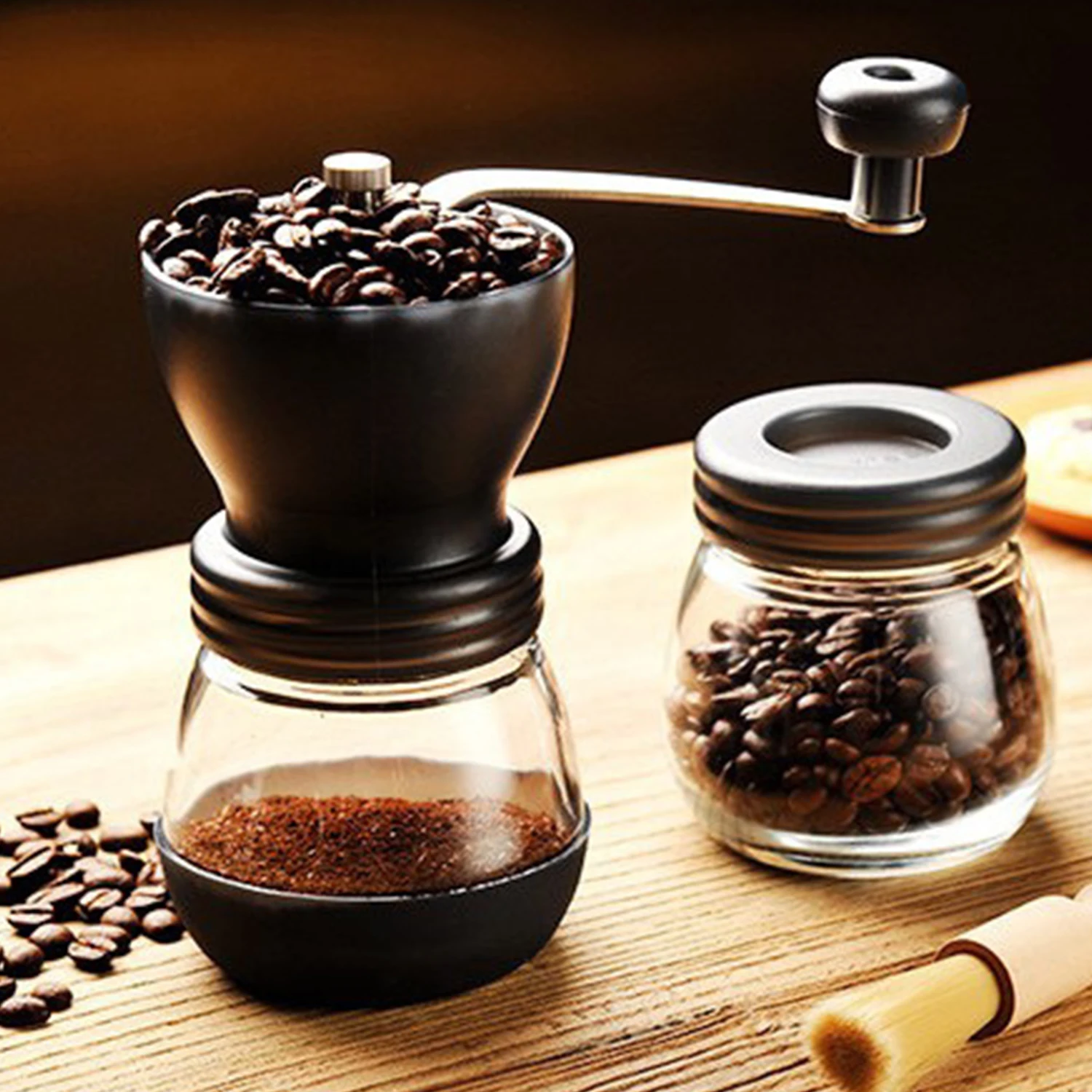 

Кофемолка, ручная кофемолка с рукояткой, регулируемая, от мелкой до грубой, портативная кофемолка