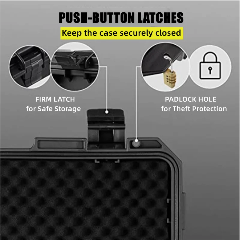 Waterproof Safety Equipment Instrument Tool Box ABS Plastic Storage Toolbox Equipment Tool Case Outdoor Suitcase With Foam enlarge