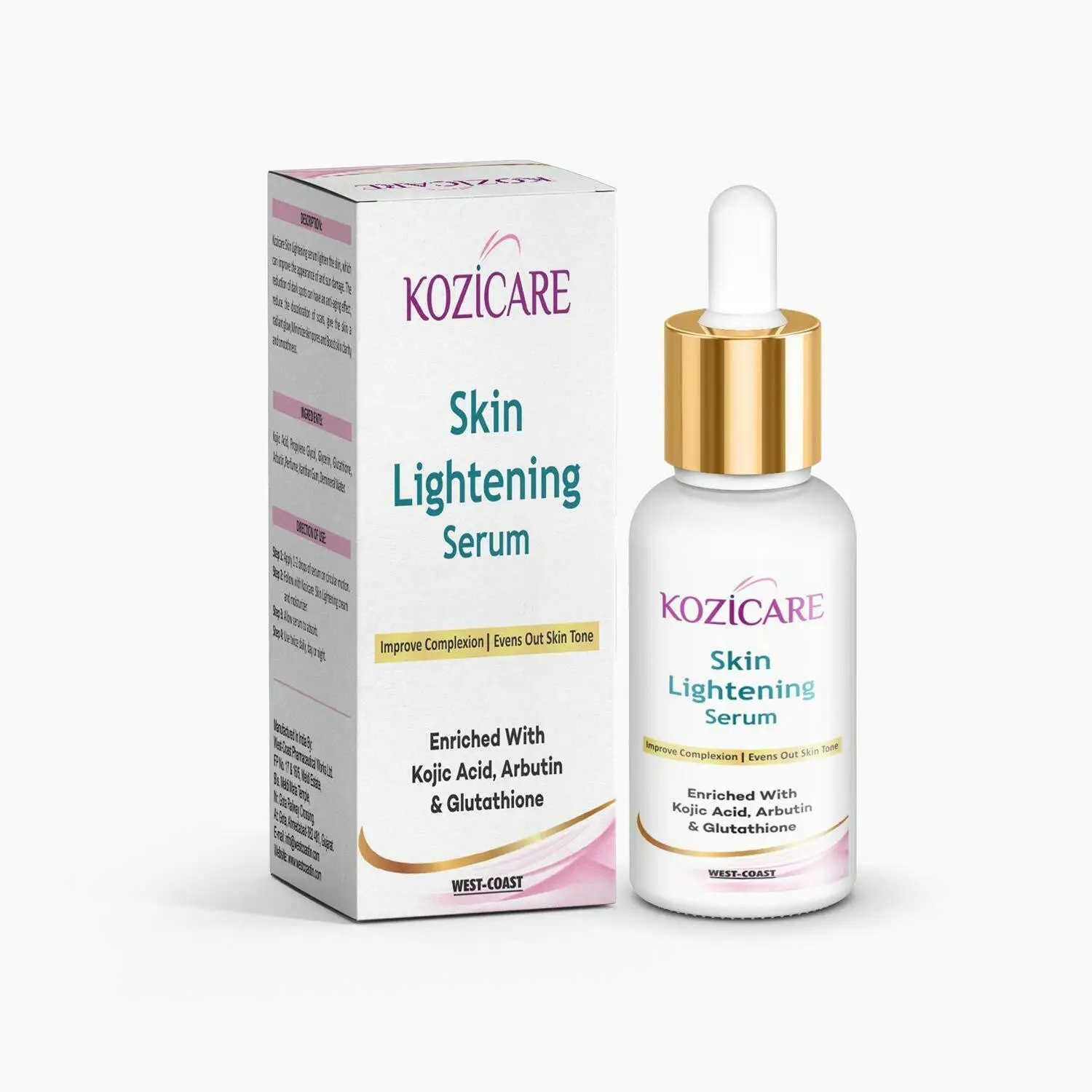 

Skin Lightening Serum Enriched Kojic Acid whiten reduce wrinkles dark spots hyperpigmentation scars Brighteningtone 30 ml