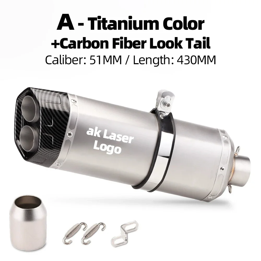 Универсальный выхлопной глушитель для мотоцикла из нержавеющей стали с 2