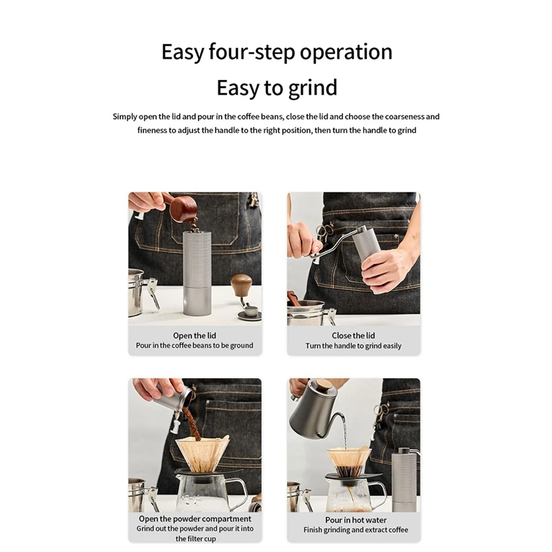 Ручная кофемолка регулируемый стальной инструмент для кухни 5 звезд