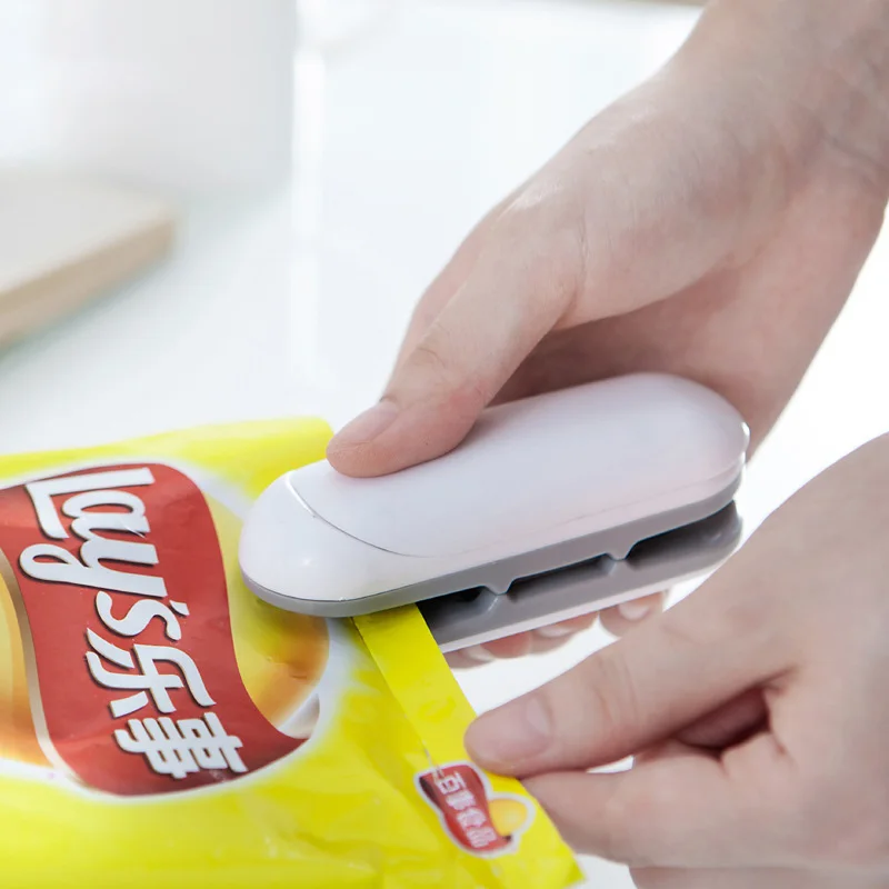 1pcs mini home portable sealing machine snack sealing kitchen storage and organization plastic bag sealer moisture proof gadgets free global shipping
