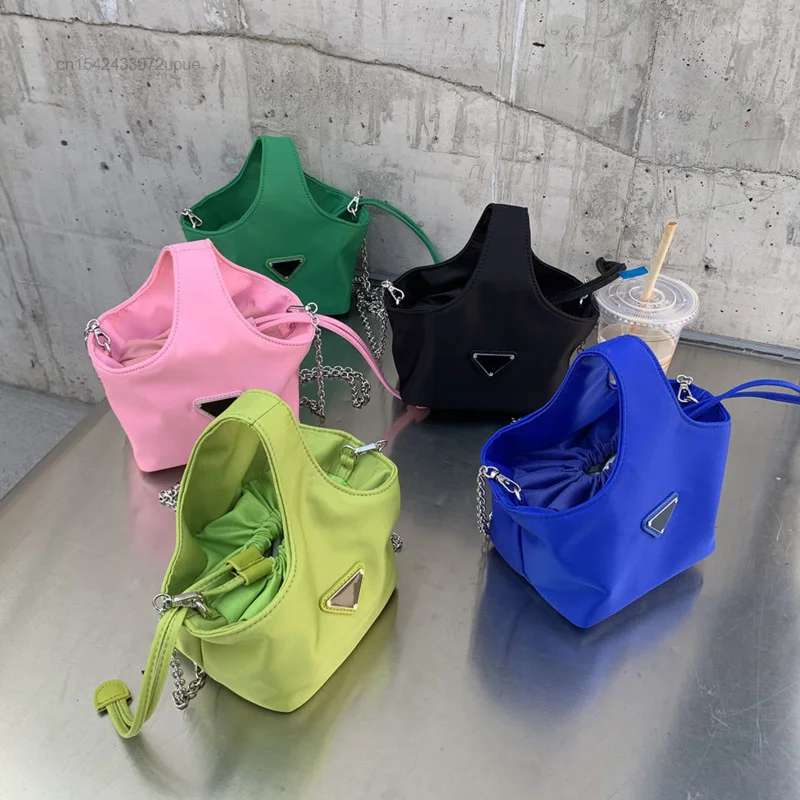 

Women Luxury Designer Handbags Oxford Bucket Bags High Texture Fashion Messenger Bags Tote With Chain Female Ladies Shoulder Bag