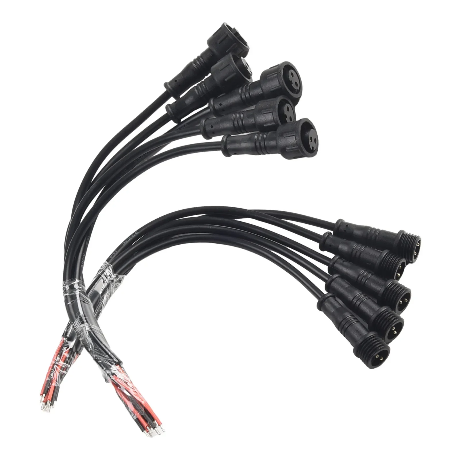 Черный 5 пар кабель папа и мама 22AWG 15 мм 2 контакта IP65 водонепроницаемый разъем 0 3