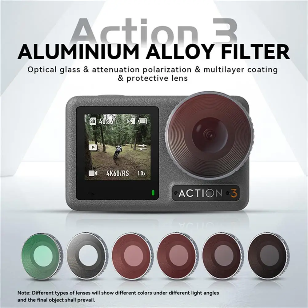 Купи Action Camera Filter Set Cpl Polarizer Nd Adjustable Light Lens Filter Accessories Compatible For Dji Action 3 за 284 рублей в магазине AliExpress