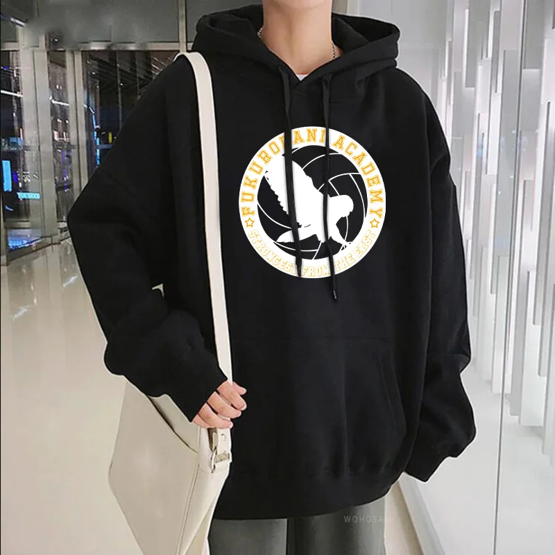 

Japanese Anime Haikyuu Oversized Hoody Pullover Men Women Harajuku Fly High Graphic Fukukooani Academy Streets Hooded Sweatshirt