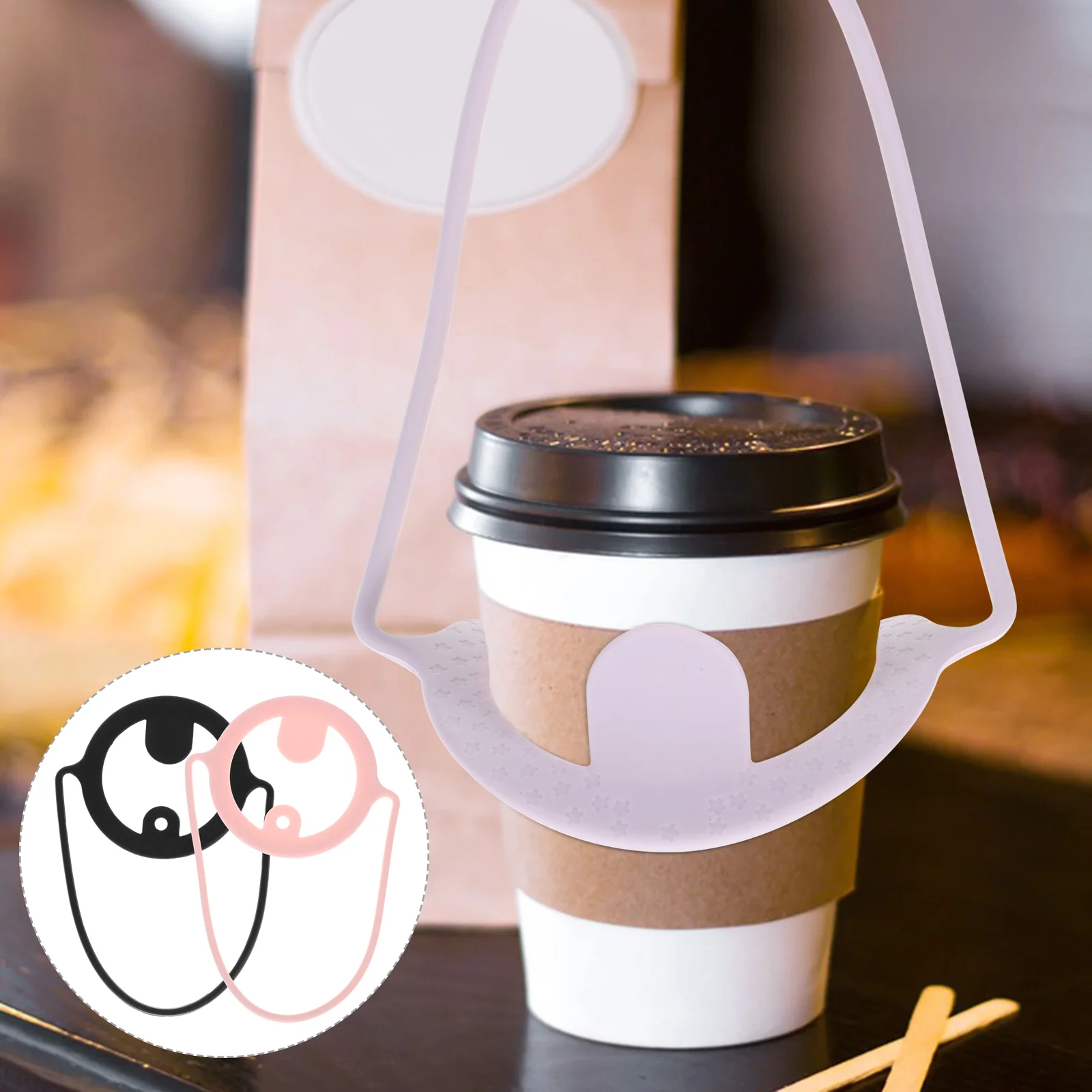 

Cup Carrier Coffee Holder Drink Strap Water Bottle Sleeve Silicone Portable Tumbler Carry Sleeves Beverage Cups Tea Accessory