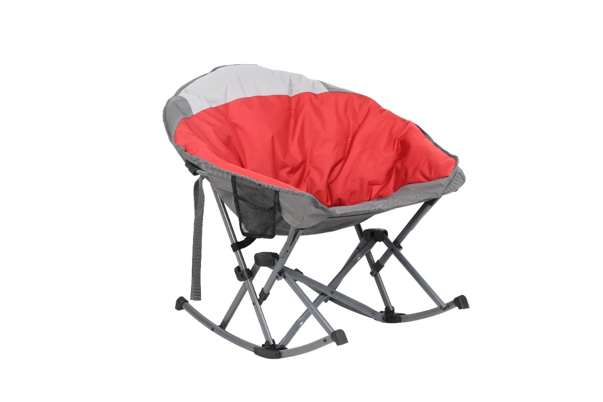 

Folding camping chair Rocking Club Camping Chair, Red and Gray, Adult