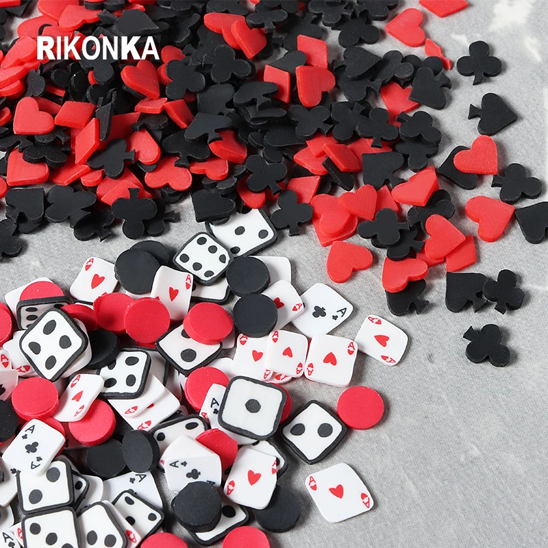 

10g Poker Card Logo Resin Epoxy Polymer Clay Heart Spades Slice Nail Art Decoration Accessories Or Handicraft Raw Material Parts