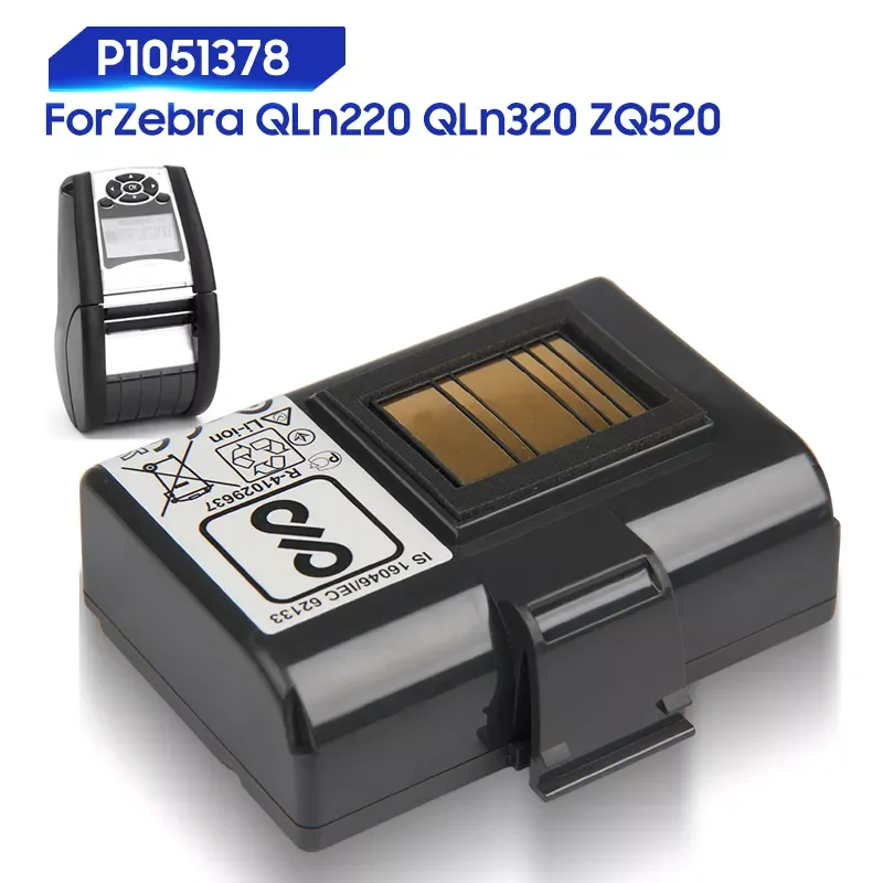 Replacement Battery For Zebra QLn220 ZQ520 QLn220HC QLn320 P1051378 P1023901 Genuine Battery 2450mAh enlarge