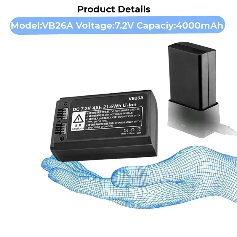 Фото Аккумулятор Li-Ion 7.2V VB26A VB26B для фотосветильников серии V1, круглой формы, совместимый с V1S V1C V1N V1F V1O V №5