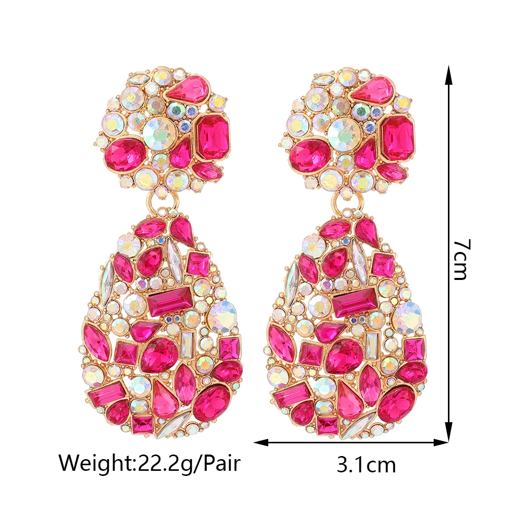 Женские серьги-подвески с яркими кристаллами