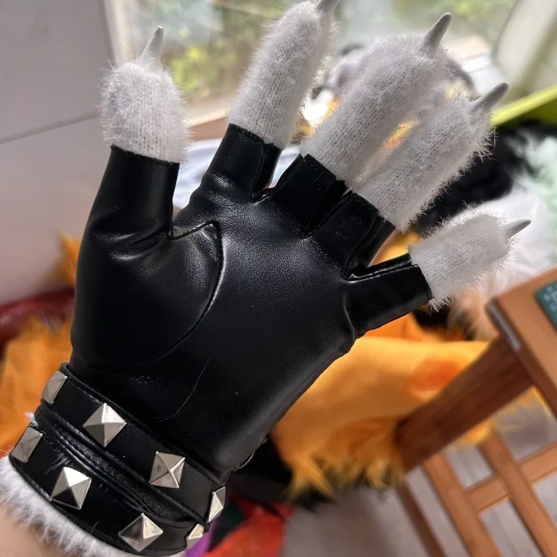 Пушистый Костюм кигуруми волк лапы мультфильм Плюшевые Пушистые вон ликаон