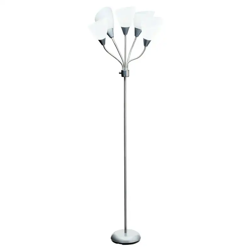 

Напольная лампа с несколькими насадками, серебристая, с белым оттенком и металлическим основанием, Настенный декор, светодиодные лампы в виде грибов, напольная лампа Nogu