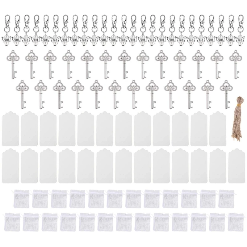 

25pcs Bottle Openers Angel Favor Keychain with Tags Bags for Wedding Party Bridal Shower Supplies for Guests Return