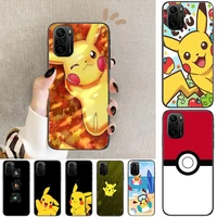 pikachu pokemon phone case for xiaomi redmi poco f1 f2 f3 x3 pro m3 9c 10t lite nfc black cover silicone back prett mi 10 ultra