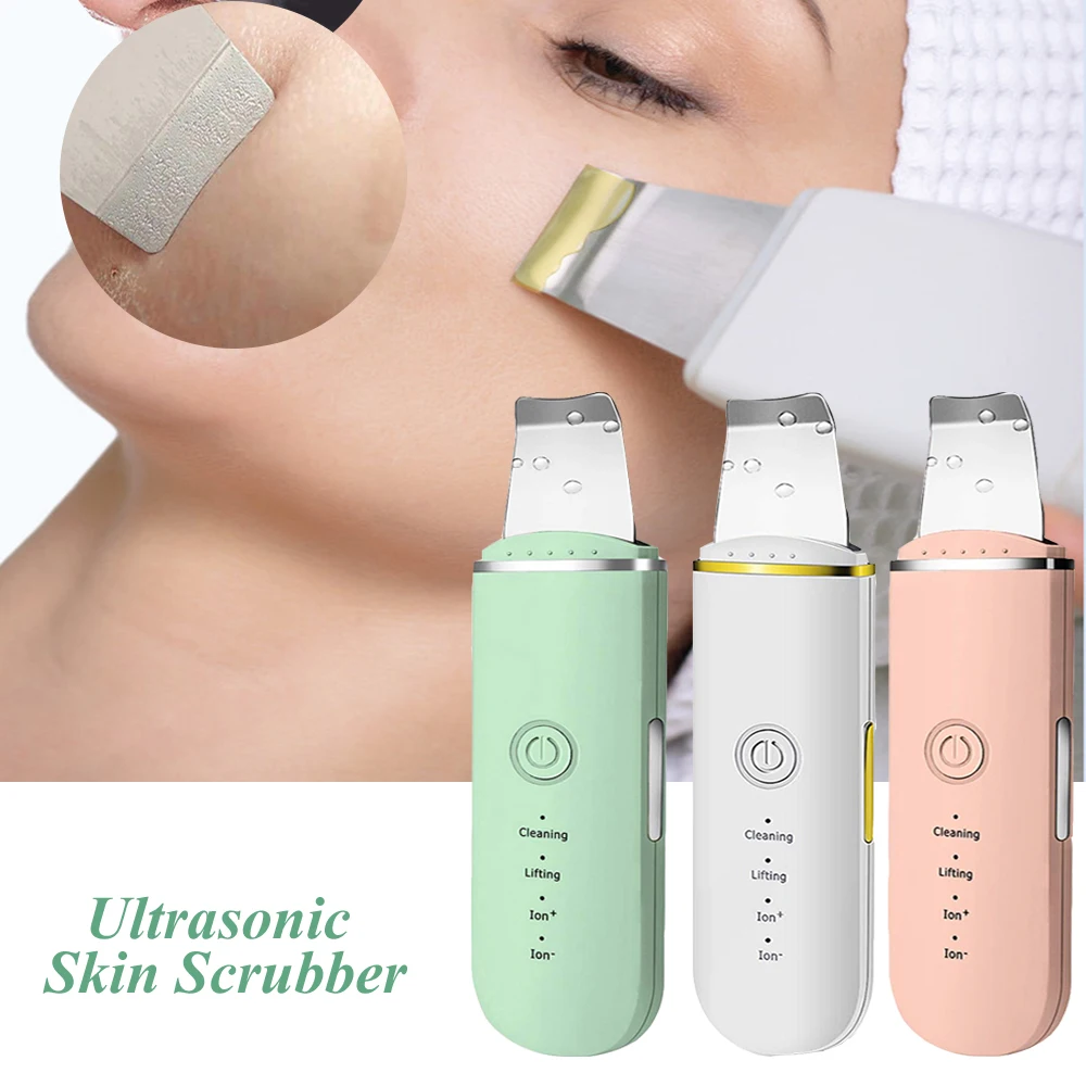 

Ultrasonic Skin Scrubber Vibration Face Spatula Blackhead Remover Facial Scrubber Shovel Clean Cavitation Peeling Facial Lifting