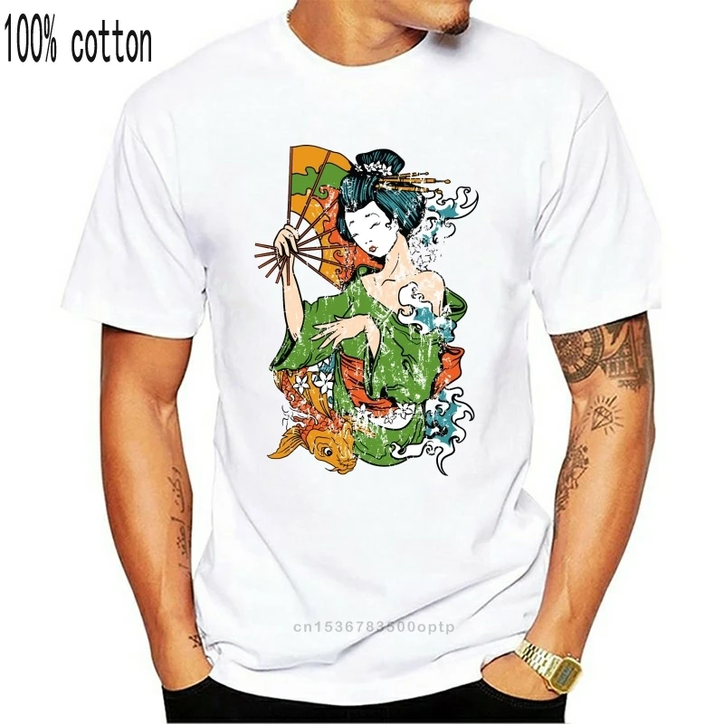 

Футболка с коротким рукавом для мужчин и женщин Geisha Koi Pop Culture