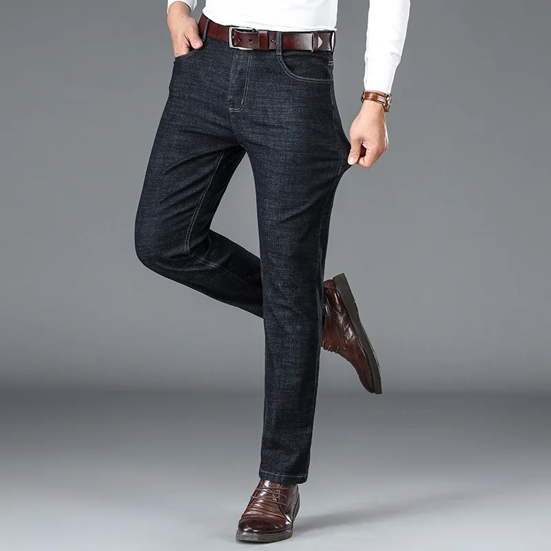 Fashion Jean For Men Denim Trousers Male 2022 Autumn Pant Sweatpant Casual Plus Size Washed Full-Length Spring Elastic MOOWNUC