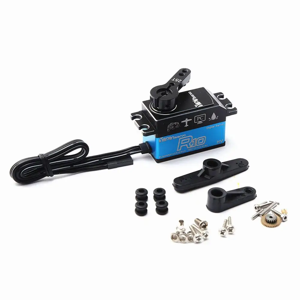 

2pcs High Speed Short Edition R10 Metal Gear Large 10kg Torque Digital Servo For Rc Car Crawler Scx10 Trx4 1:8/1:10 Rc Parts