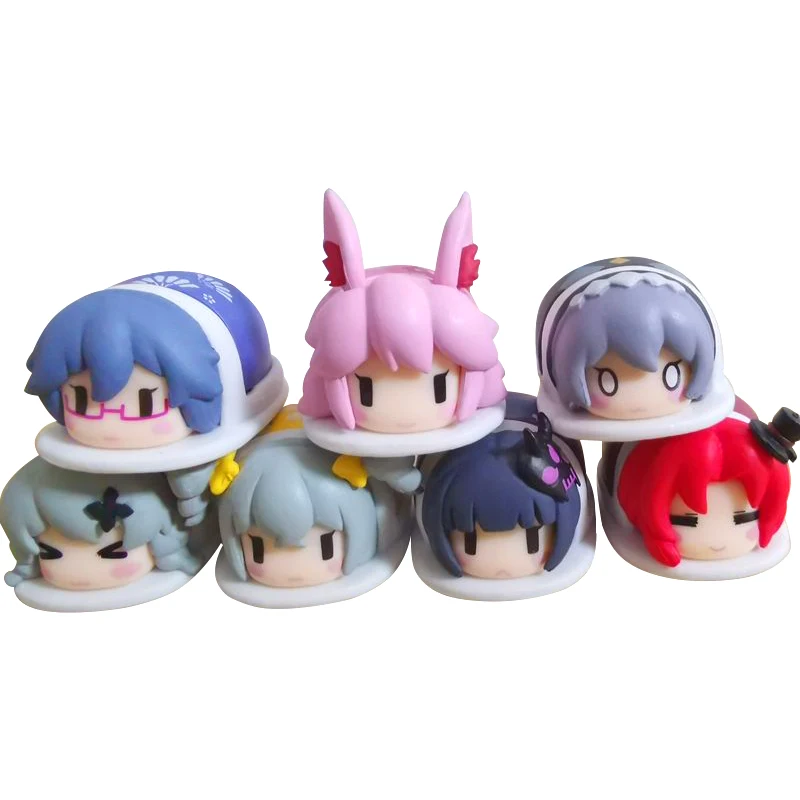 

7Pcs Anime Honkai Impact 3 Action Figure Sleeping Kiana Bronya Raiden Mei Yae Sakura Kawaii Doll PVC Collectible Model Toy Gift