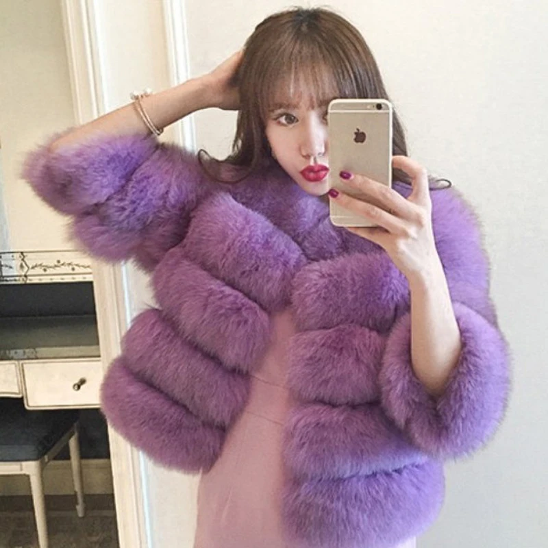 Sexy Nightclubs Short Jackets Autumn Winter Coat for Women Faux Fur Plush Thick Warm Loose Solid Color Outerwear Fake Fur Woman