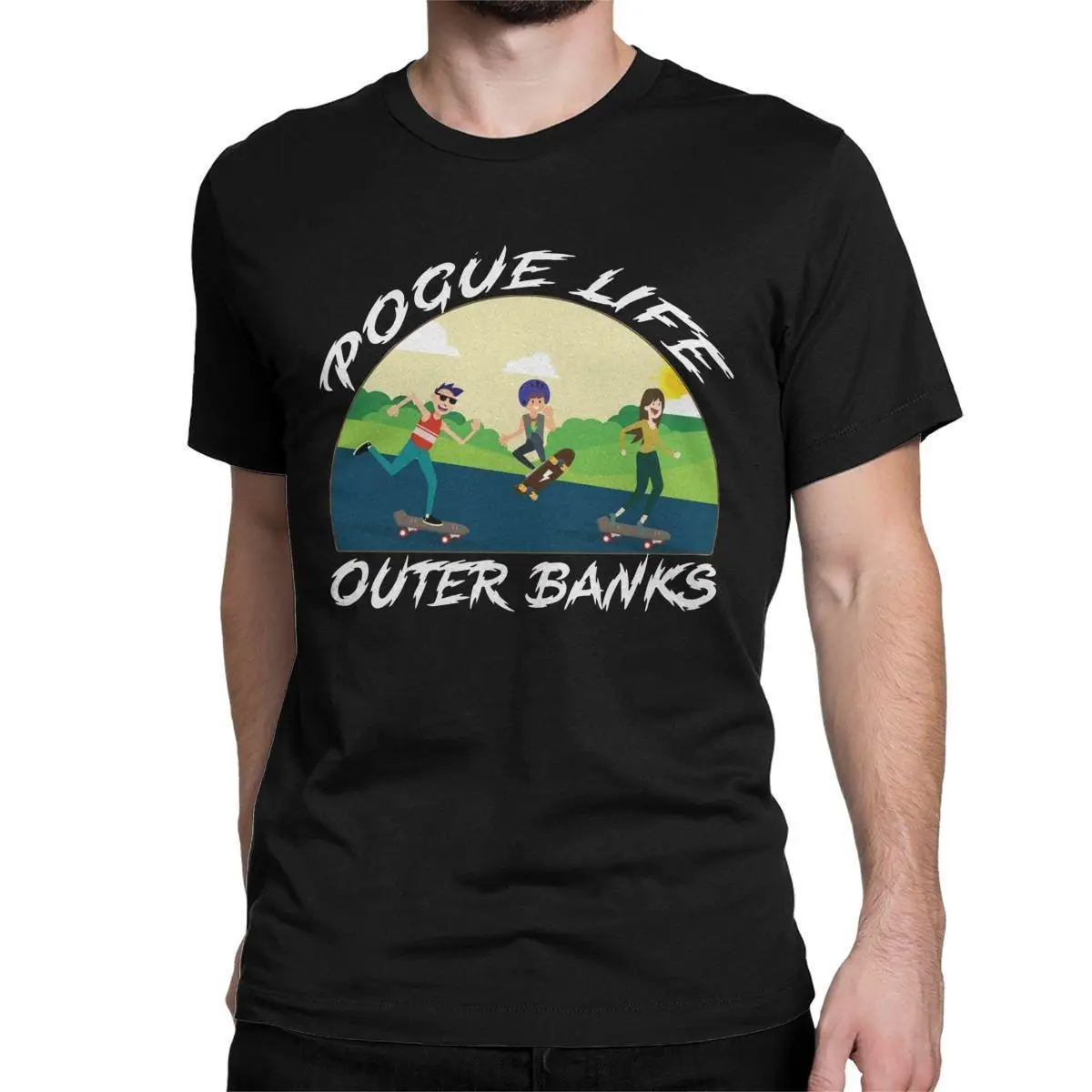 Outer Banks Pogue Life T-Shirt for Men TV Show Humorous Pure Cotton Tee Shirt Round Collar Short Sleeve T Shirts 6XL Clothes