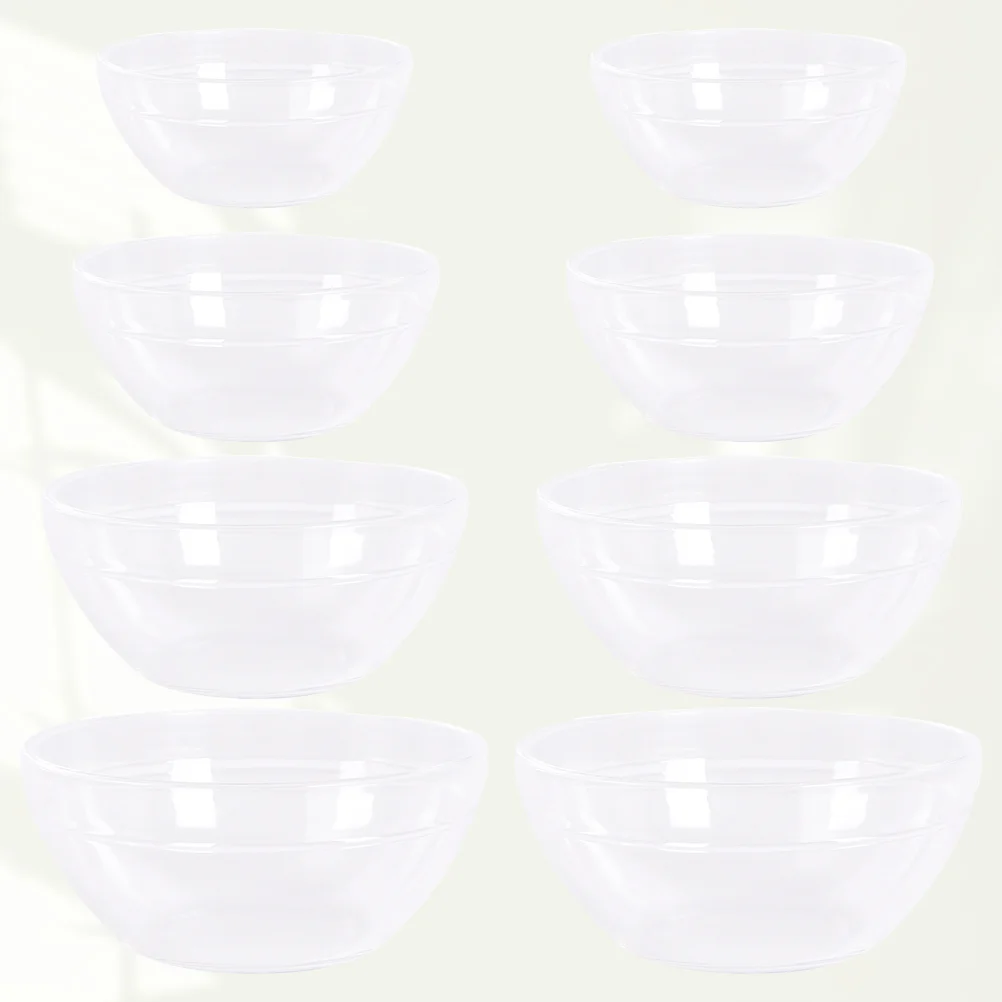 

Bowl Bowls Acrylic Serving Clear Hair Oildye Transparent Nails Round Fruit Snack Coloring Mixing Containers Salad Candy Kit
