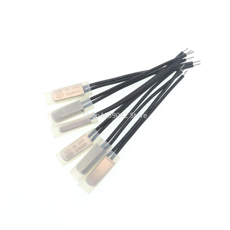 

Термовыключатель 40C 50C 80C 60C 100C NO NC, нормально открытый, закрытый, 250 В, 5 А, сенсор термостата, переключатели контроля температуры, 5 шт.