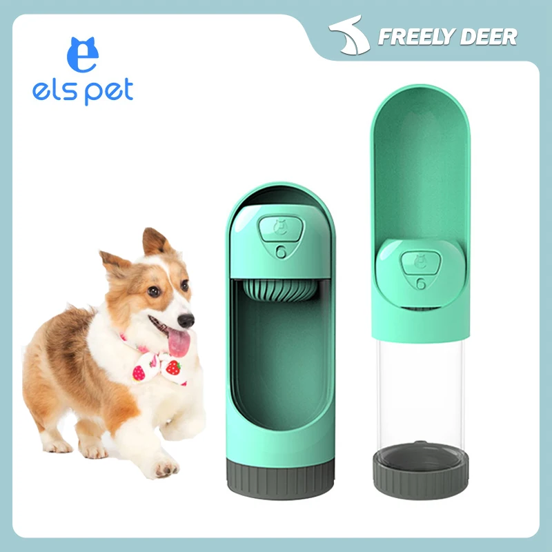 

ELS PET 300ML Leak Proof Dog Water Bottle with Filter Portable Dog Water Bowl for Walking, Hiking, Travel, Outdoor Pet Bottle