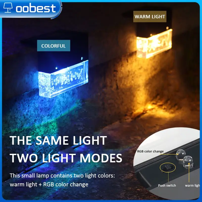 

New Solar Lamp Outdoor Courtyard Household Outdoor Garden Decoration LED Colorful Landscape Stair Step Lighting Dropship