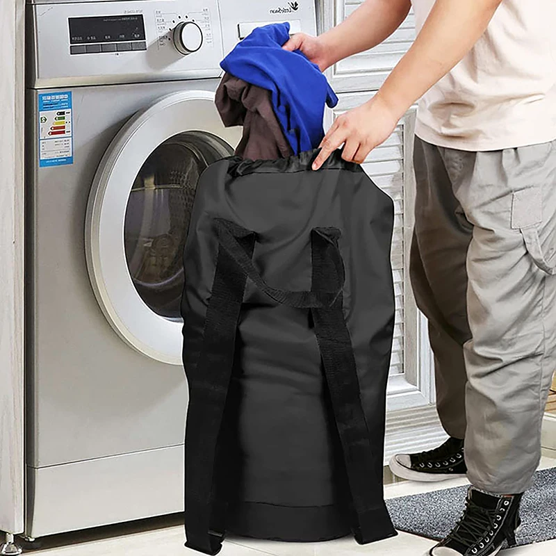 

Laundry Bag Laundry Backpack High Capacity Drawstring Closure Multi-Purpose Adjustable Straps Waterproof Storage Strong Load