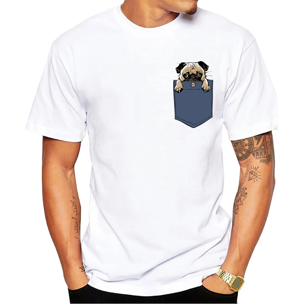 

Новинка 2022, Мужская футболка с карманами и рисунком животных