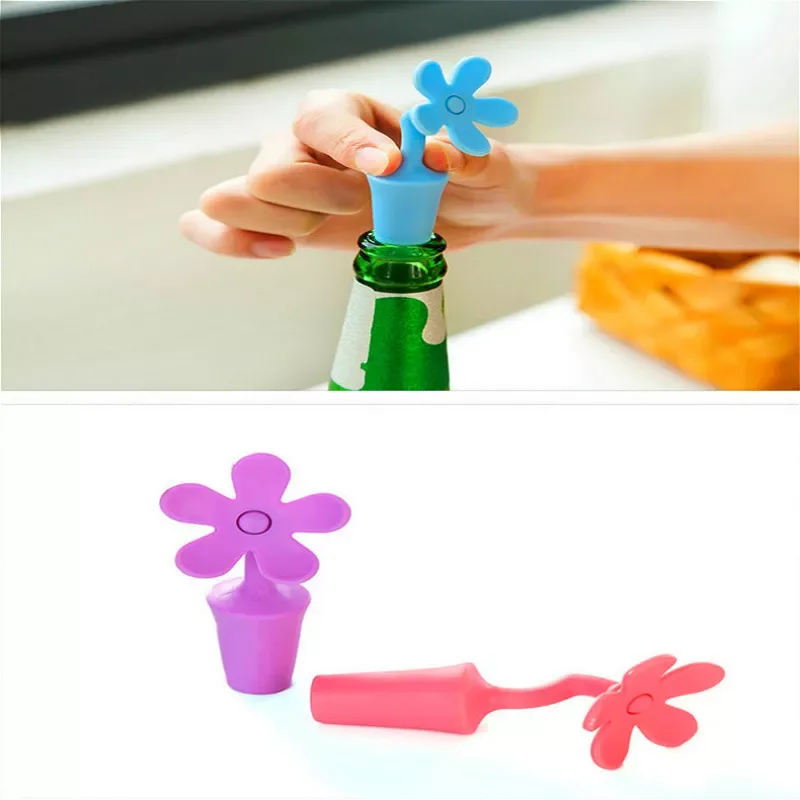 

6@# Practical Red Wine Stopper Cork Plug Creative Bottle Beer Cap Cover Sealer Anti-Leak Fresh Keeping Kitchen Bar Accessories